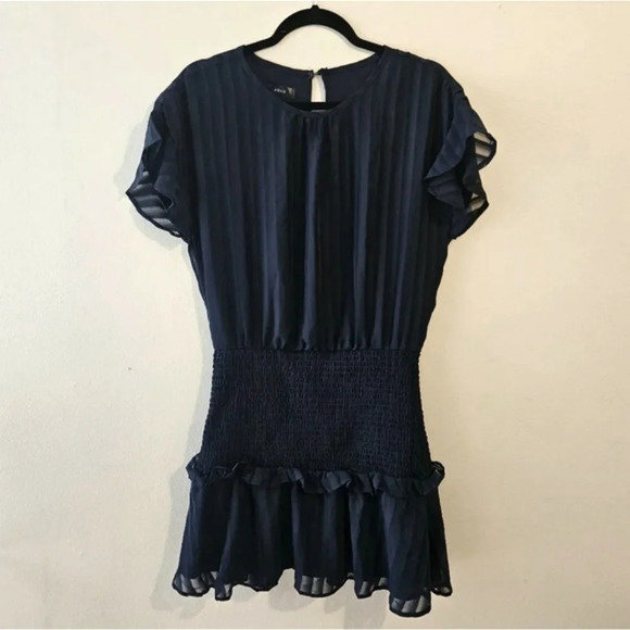 Aqua Ruffled Mini Dress - Picture 1 of 4